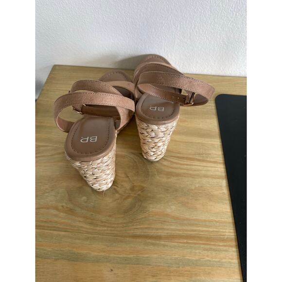 NWOT BP Ginny Espadrille Wedge Sandals Tan Suede Strap Summer Wedge Womens 10 M - Picture 6 of 8